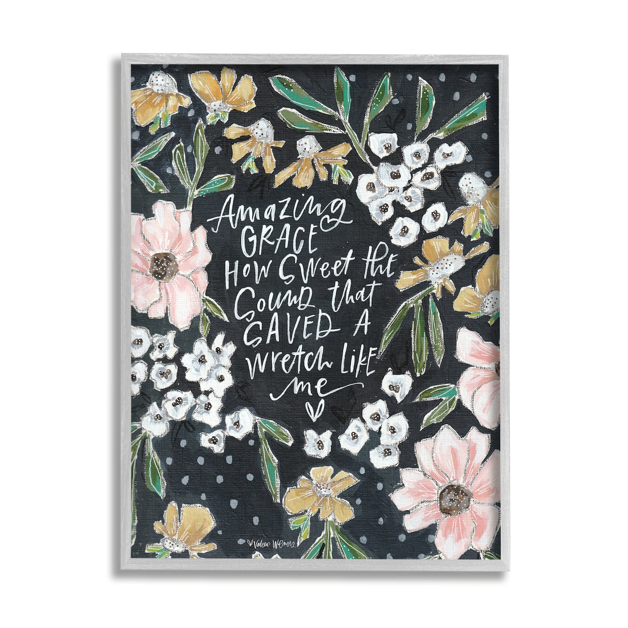 Stupell Industries Amazing Grace How Sweet Quote Wall Art